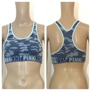 New VS Pink Cool & Comfy Blue Camo Print Bralette